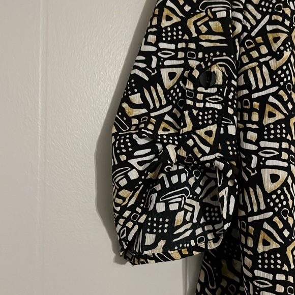 George long sleeve button down layered top for women. Plus size 2X (18W-20W) - Picture 2 of 6